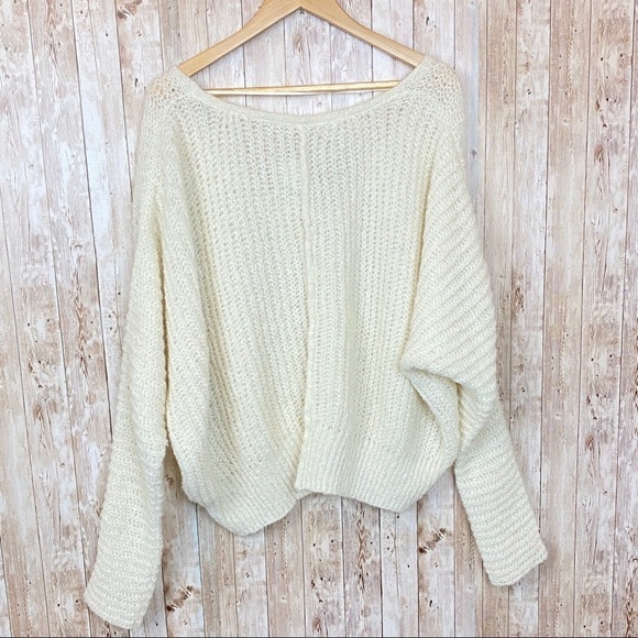 Free People Moonbeam Alpaca Blend V neck Sweater Size Large - Picture 6 of 11